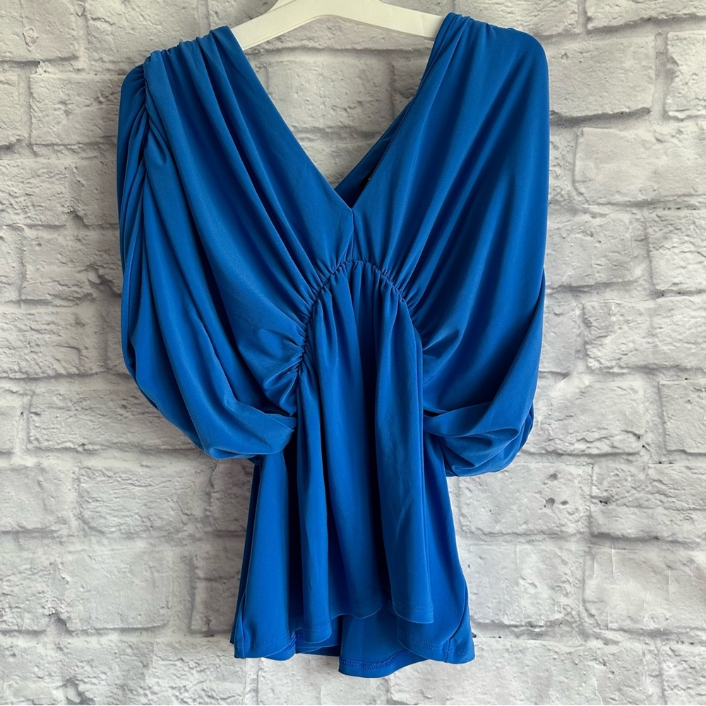 PREOWNED EXPRESS DOLMAN SLEEVE BLUE TOP WOMENS XS